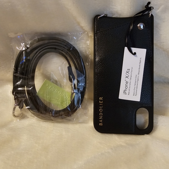 Bandolier Leather iPhone X/Xs Black Crossbody Cell Phone Case NWT - Picture 2 of 6